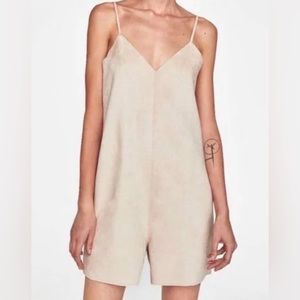 Zara Collection Cream Faux Suede Romper